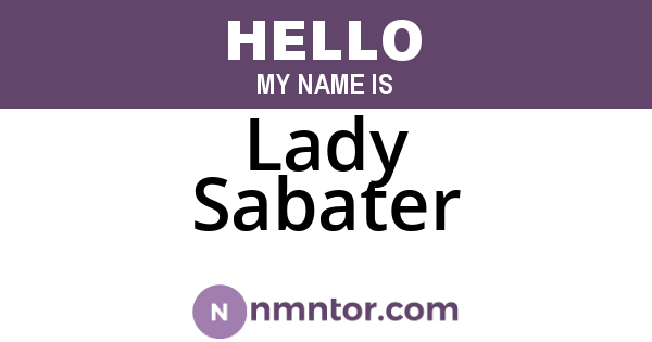 Lady Sabater