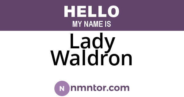 Lady Waldron