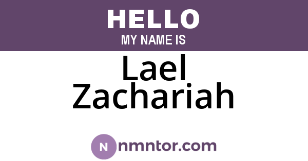 Lael Zachariah