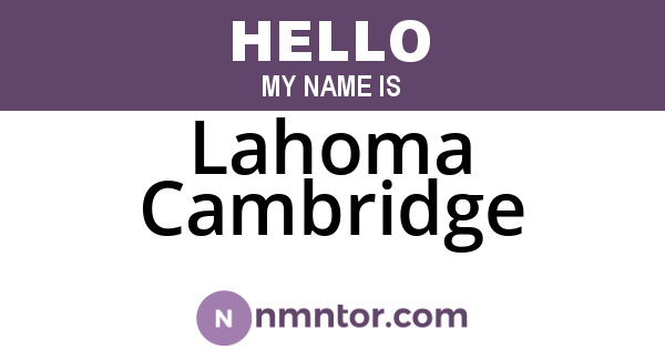 Lahoma Cambridge