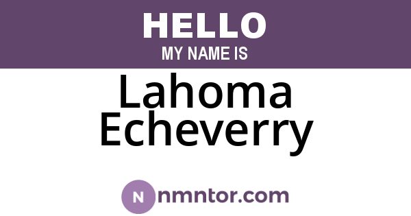 Lahoma Echeverry