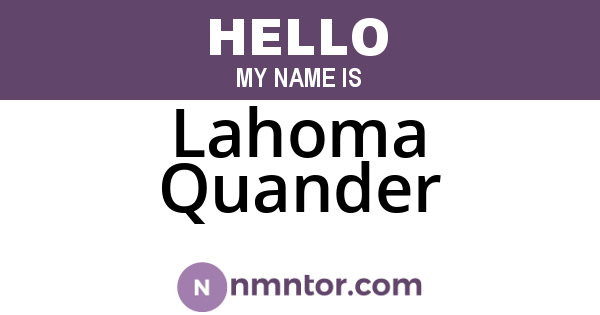 Lahoma Quander