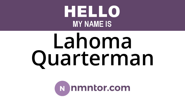 Lahoma Quarterman