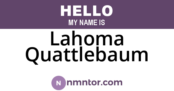 Lahoma Quattlebaum