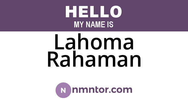 Lahoma Rahaman