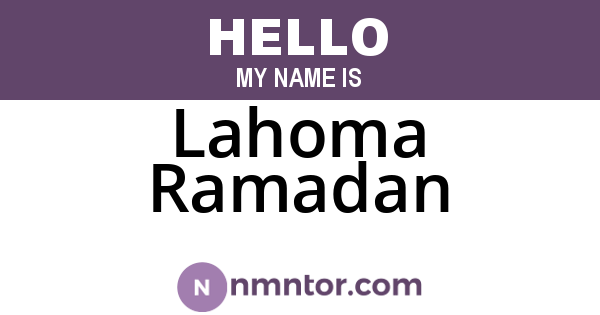 Lahoma Ramadan