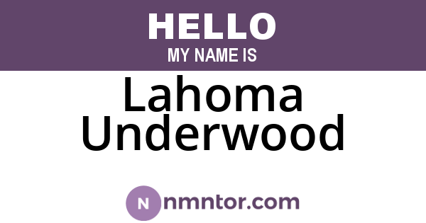 Lahoma Underwood