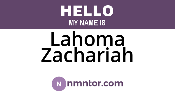 Lahoma Zachariah