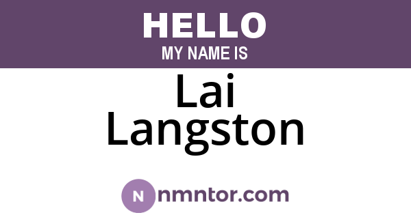 Lai Langston