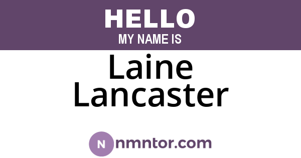 Laine Lancaster