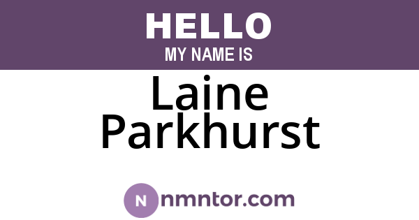 Laine Parkhurst