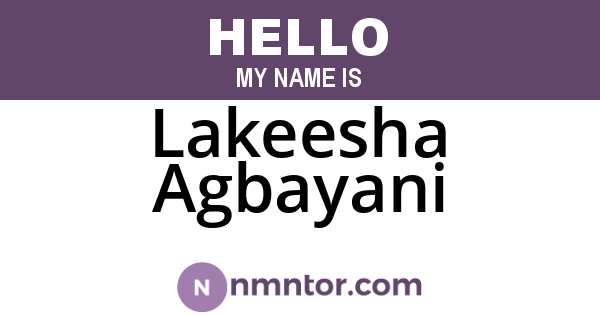 Lakeesha Agbayani