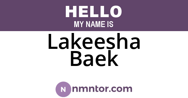 Lakeesha Baek
