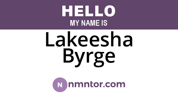 Lakeesha Byrge