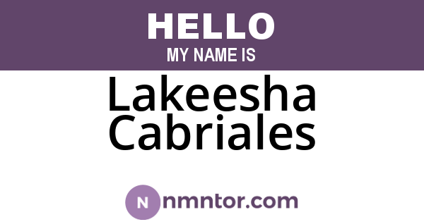 Lakeesha Cabriales