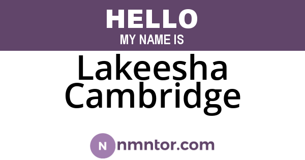 Lakeesha Cambridge