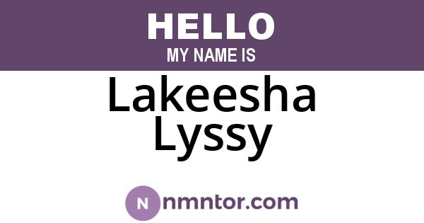 Lakeesha Lyssy