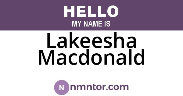 Lakeesha Macdonald