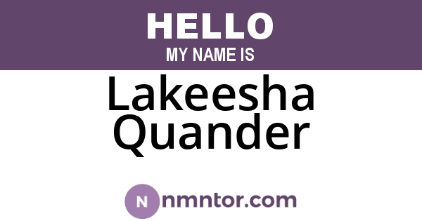 Lakeesha Quander