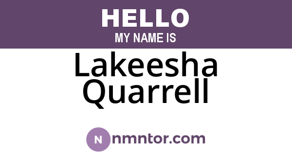 Lakeesha Quarrell