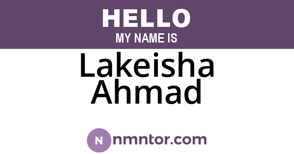 Lakeisha Ahmad
