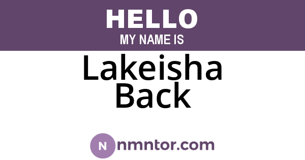 Lakeisha Back