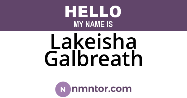 Lakeisha Galbreath