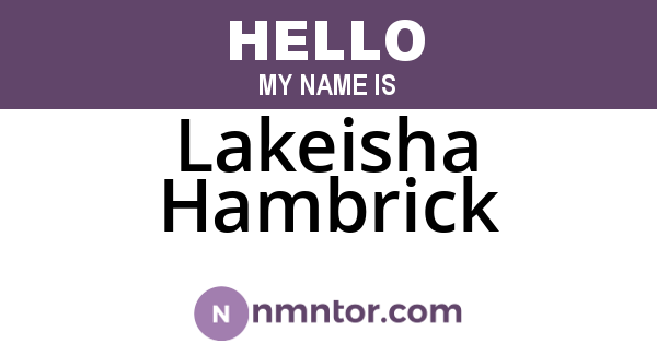 Lakeisha Hambrick