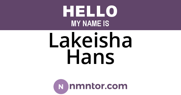Lakeisha Hans