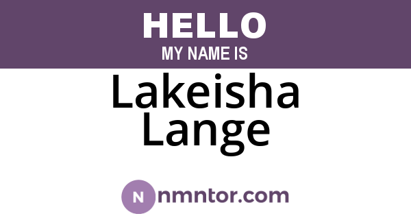 Lakeisha Lange