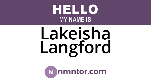 Lakeisha Langford