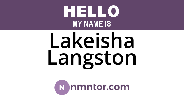 Lakeisha Langston