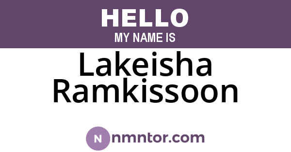 Lakeisha Ramkissoon