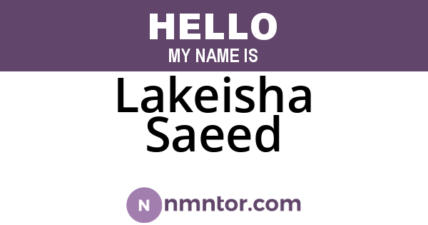 Lakeisha Saeed