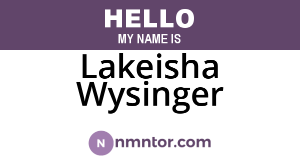 Lakeisha Wysinger