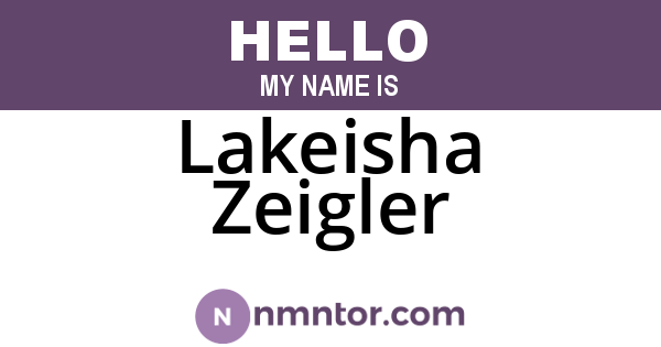 Lakeisha Zeigler