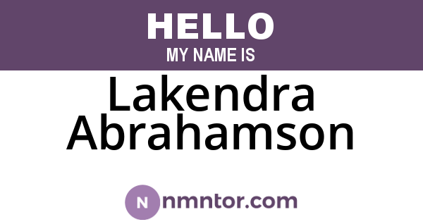 Lakendra Abrahamson