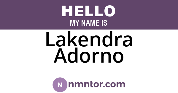 Lakendra Adorno
