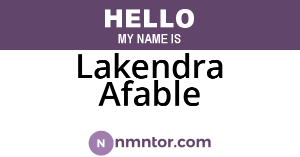 Lakendra Afable