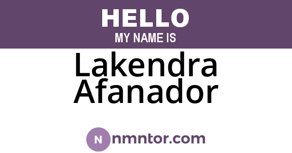 Lakendra Afanador