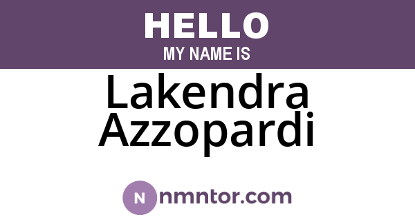 Lakendra Azzopardi
