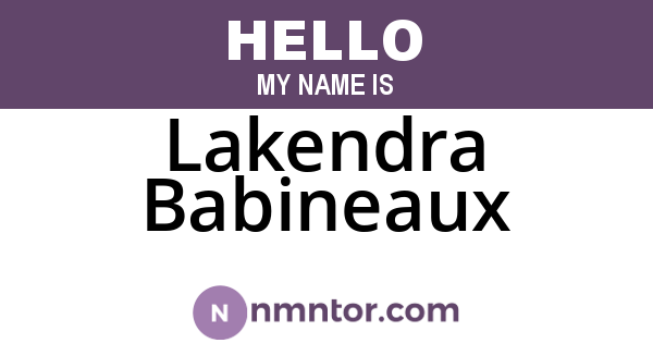 Lakendra Babineaux