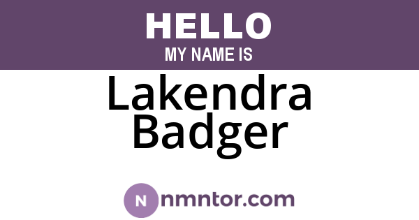 Lakendra Badger