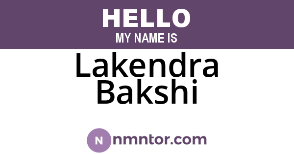 Lakendra Bakshi