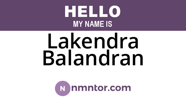 Lakendra Balandran