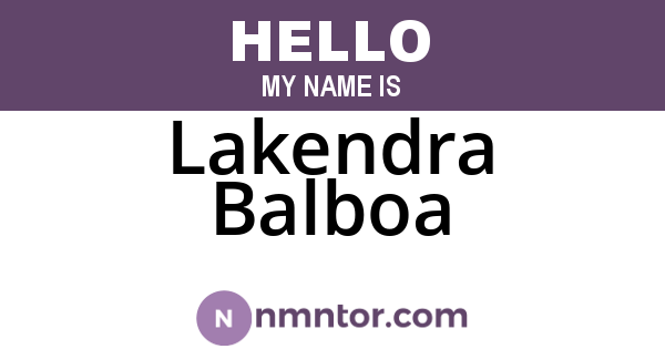 Lakendra Balboa