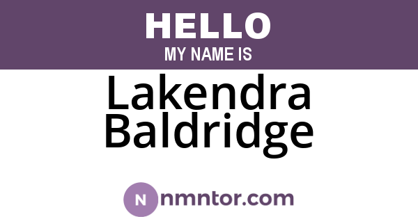 Lakendra Baldridge
