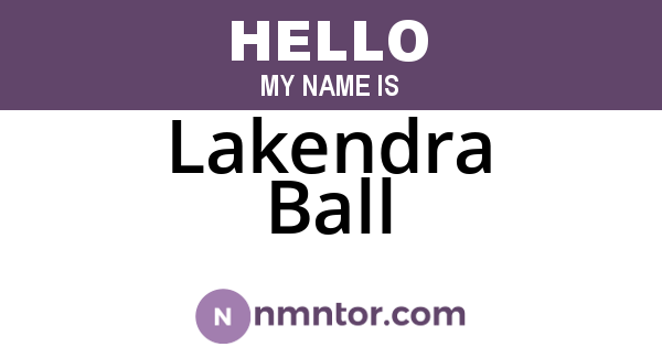 Lakendra Ball