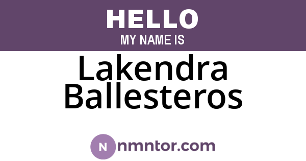 Lakendra Ballesteros