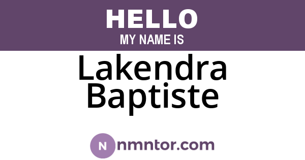 Lakendra Baptiste
